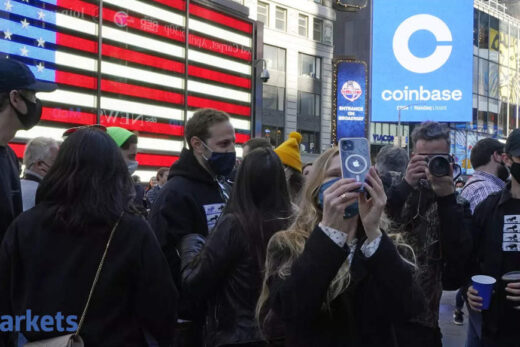 coinbase share price: Coinbase shares jump 11% day after Nasdaq debut